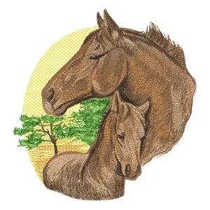 Matriz de bordado Cavalos (Realístico) 