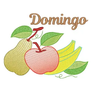 Matriz de bordado Semaninha de Frutas Domingo (Pontos Leves)