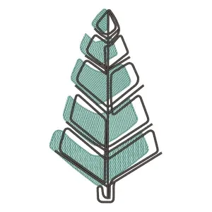 Matriz de bordado Árvore de Natal Estilizada (Pontos Leves)