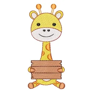 Matriz de bordado Girafa com Plaquinha (Pontos Leves)