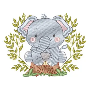 Matriz de bordado Elefante Safari (Pontos Leves)