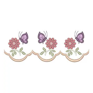 Matriz de bordado Barrado com Floral