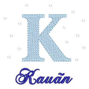 Matriz de bordado Alfabeto com Nome Letra K