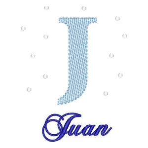 Matriz de bordado Alfabeto com Nome Letra J
