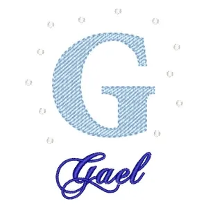 Matriz de bordado Alfabeto com Nome Letra G