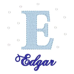 Matriz de bordado Alfabeto com Nome Letra E
