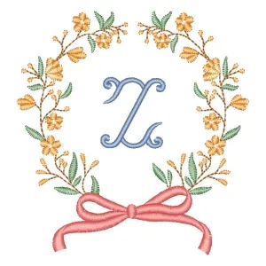 Matriz de bordado Alfabeto em Moldura Floral Letra Z