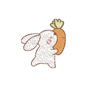 Matriz de bordado Mini Coelha da Páscoa