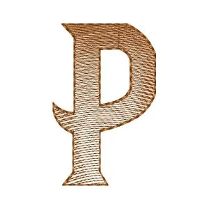 Matriz de bordado Alfabeto Maiúsculo Letra P (Pontos Leves)