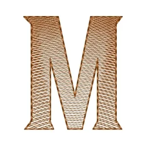 Matriz de bordado Alfabeto Maiúsculo Letra M (Pontos Leves)