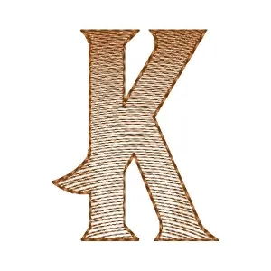 Matriz de bordado Alfabeto Maiúsculo Letra K (Pontos Leves)