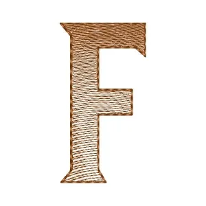 Matriz de bordado Alfabeto Maiúsculo Letra F (Pontos Leves)
