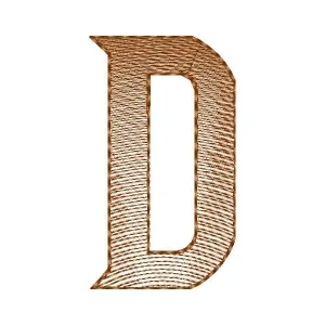 Matriz de bordado Alfabeto Maiúsculo Letra D (Pontos Leves)