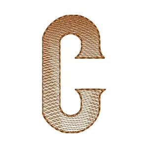 Matriz de bordado Alfabeto Maiúsculo Letra C (Pontos Leves)