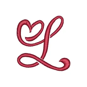 Matriz de bordado Alfabeto Coração Letra L