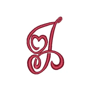 Matriz de bordado Alfabeto Coração Letra J