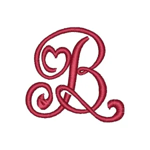 Matriz de bordado Alfabeto Coração Letra B
