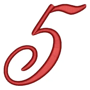 Matriz de bordado Alfabeto Cursivo Número 5
