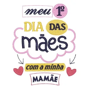 Matriz de bordado Mensagem Dia das Mães