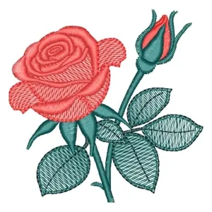 Matriz de bordado Rosa (Pontos Leves)