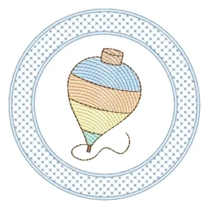 Matriz de bordado Moldura com Pião (Pontos Leves)