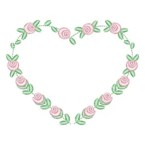 Matriz de bordado Moldura Floral de Coração