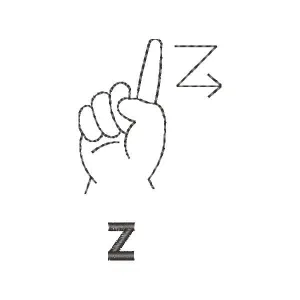 Matriz de bordado Alfabeto de Libras Letra Z