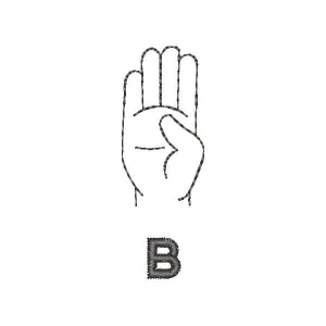 Matriz de bordado Alfabeto de Libras Letra B