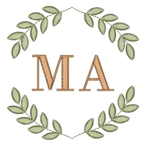 Matriz de bordado Moldura Safari com Iniciais