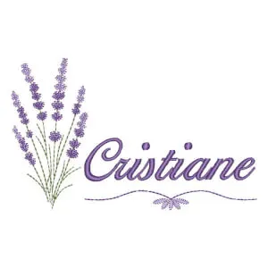 Matriz de bordado Nome e Lavanda