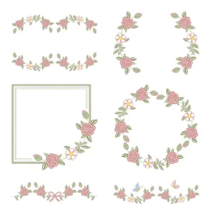 Pacote de Matrizes Barras e Molduras com Flores