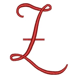 Matriz de bordado Alfabeto Cursivo Letra Z