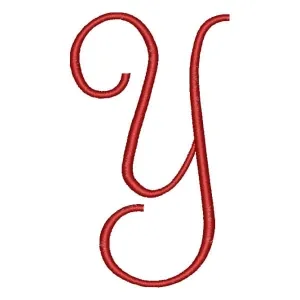 Matriz de bordado Alfabeto Cursivo Letra Y