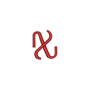 Matriz de bordado Alfabeto Cursivo Letra x