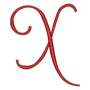 Matriz de bordado Alfabeto Cursivo Letra X