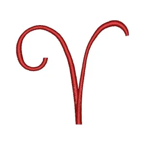 Matriz de bordado Alfabeto Cursivo Letra V