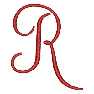 Matriz de bordado Alfabeto Cursivo Letra R