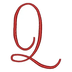Matriz de bordado Alfabeto Cursivo Letra Q