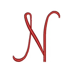 Matriz de bordado Alfabeto Cursivo Letra N