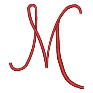 Matriz de bordado Alfabeto Cursivo Letra M