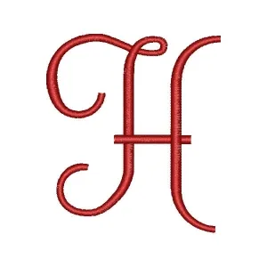 Matriz de bordado Alfabeto Cursivo Letra H