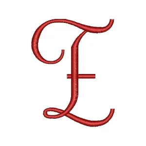 Matriz de bordado Alfabeto Cursivo Letra E