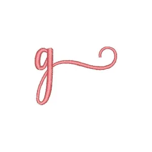 Matriz de bordado Fonte Humble Letra G com Glifo Direito