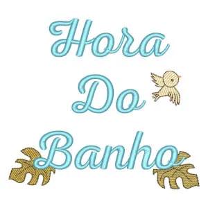 Matriz de bordado Mensagem Hora do Banho Safari
