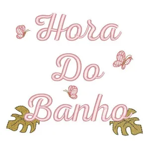 Matriz de bordado Mensagem Hora do Banho Safari