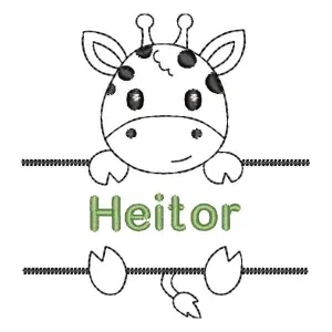Matriz de bordado Girafa com Nome