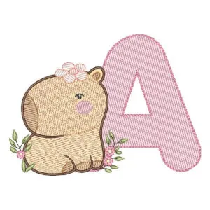 Matriz de bordado A - Alfabeto Capivara