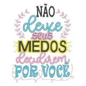 Matriz de bordado Mensagem de Não deixe