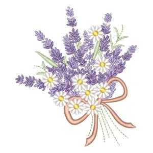 Matriz de bordado Lavanda com margarida