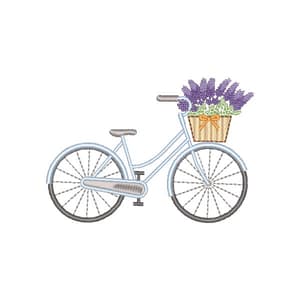 Matriz de Bordado  Bicicleta com lavanda